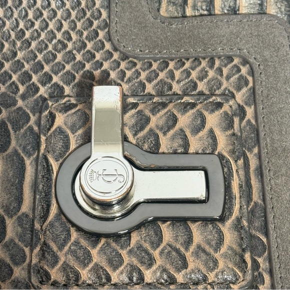 Juicy Couture 100% Goat Sheep Cow Suede Leather Snake Embossed Handbag **STAIN** - Picture 7 of 11